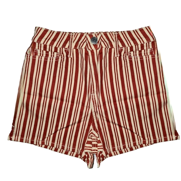 🆕SO Shortie Shorts - High Rise in Medium Pink & Cream Stripe-Jr's Size 3 - Picture 2 of 9